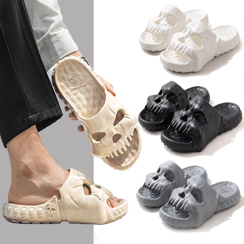 Personalized Skull Design Slippers Bathroom Indoor Outdoor Fun Slides Beach Shoes